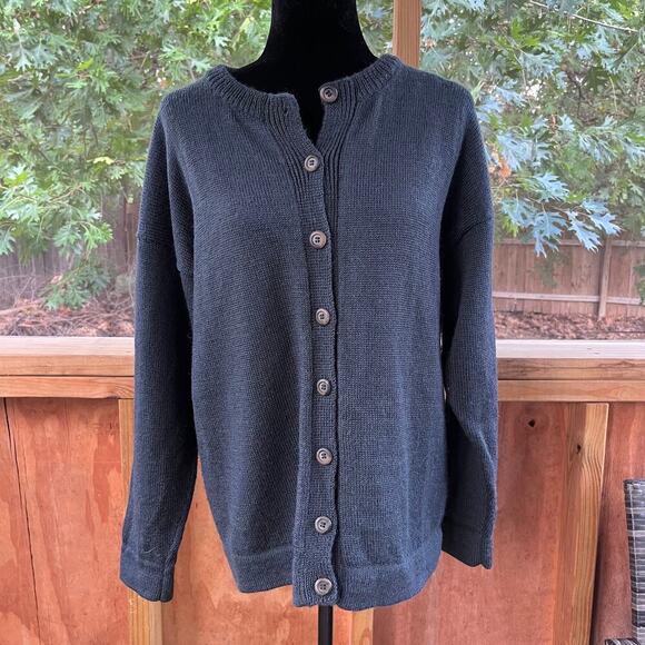 Rapaki Mahana Vintage Grey Wool Cardigan Sweater Hand Knitted Size M-L - Picture 1 of 10